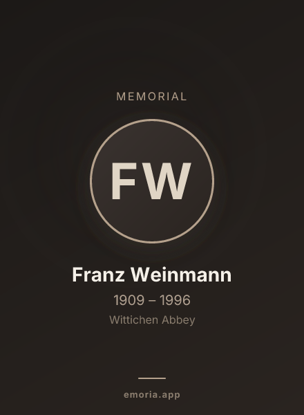 Memorial portrait of Franz Weinmann