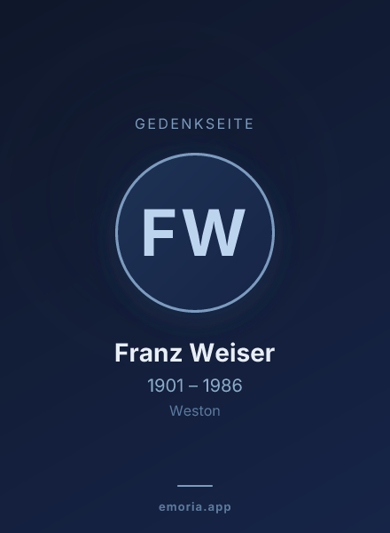 Gedenkportrait von Franz Weiser