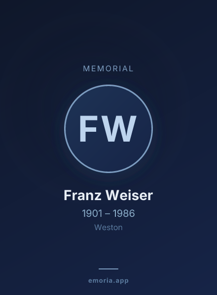 Memorial portrait of Franz Weiser