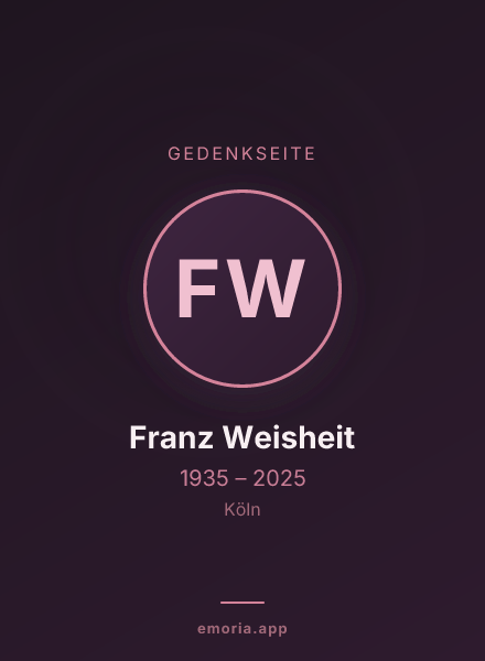 Gedenkportrait von Franz Weisheit