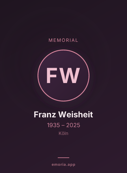 Memorial portrait of Franz Weisheit