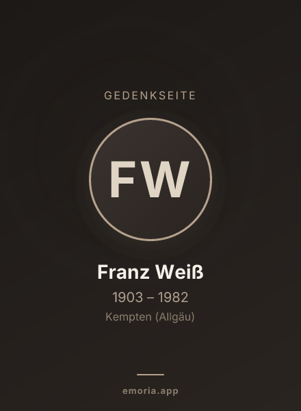 Gedenkportrait von Franz Weiß