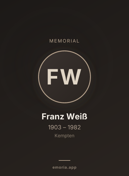 Memorial portrait of Franz Weiß