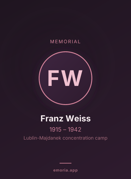 Memorial portrait of Franz Weiss
