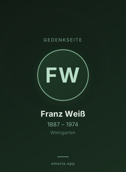 Gedenkportrait von Franz Weiß