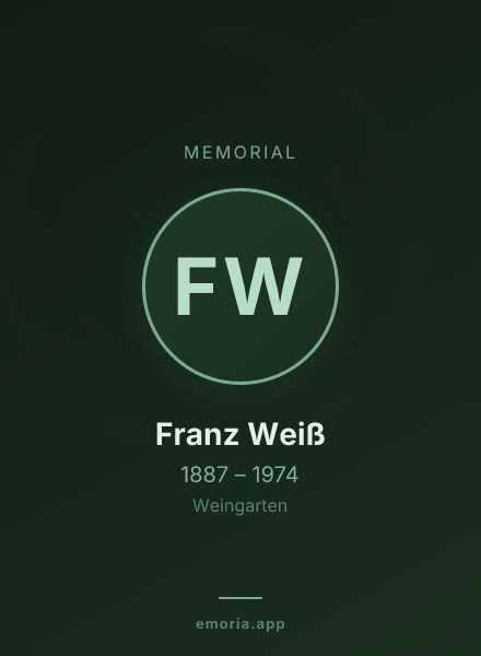 Memorial portrait of Franz Weiß