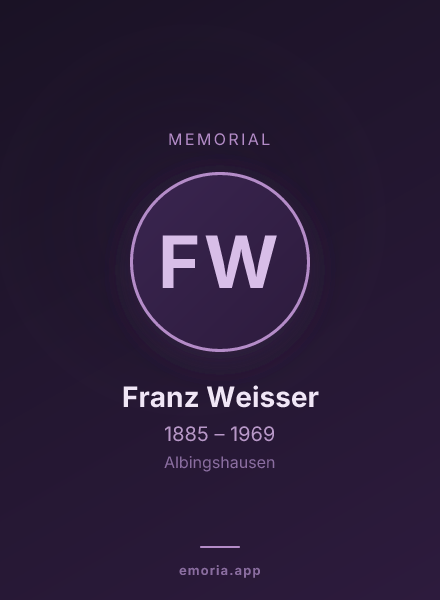 Memorial portrait of Franz Weisser