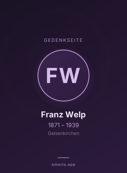 Gedenkportrait von Franz Welp