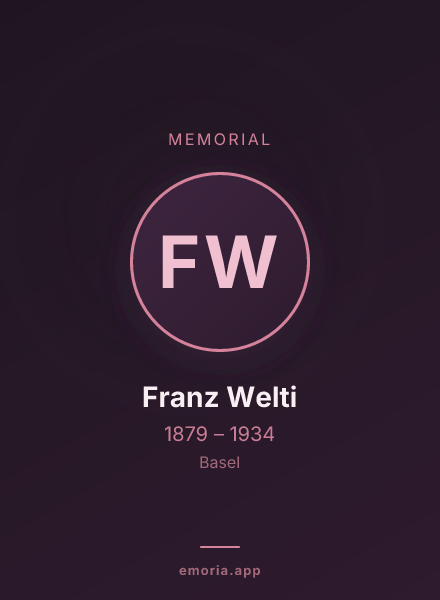 Memorial portrait of Franz Welti