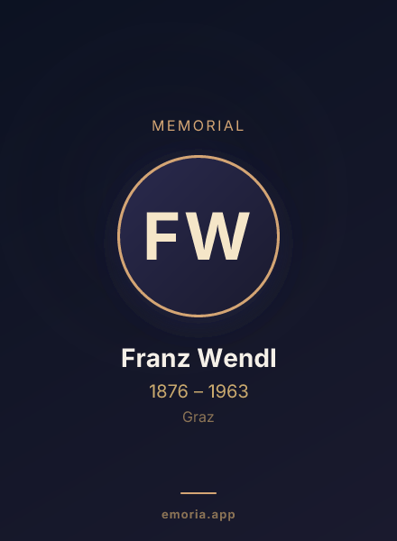 Memorial portrait of Franz Wendl