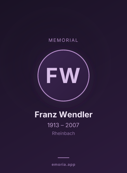 Memorial portrait of Franz Wendler