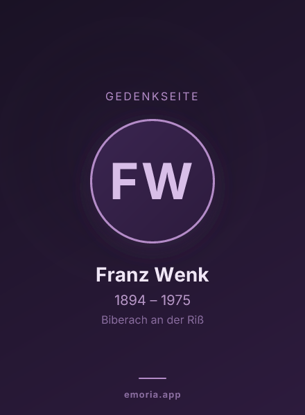 Gedenkportrait von Franz Wenk