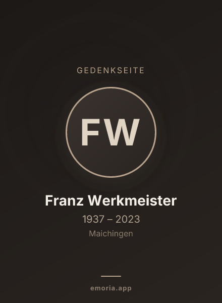 Gedenkportrait von Franz Werkmeister