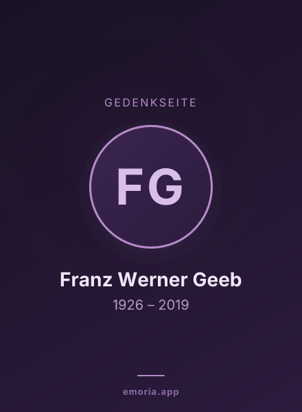 Gedenkportrait von Franz Werner Geeb