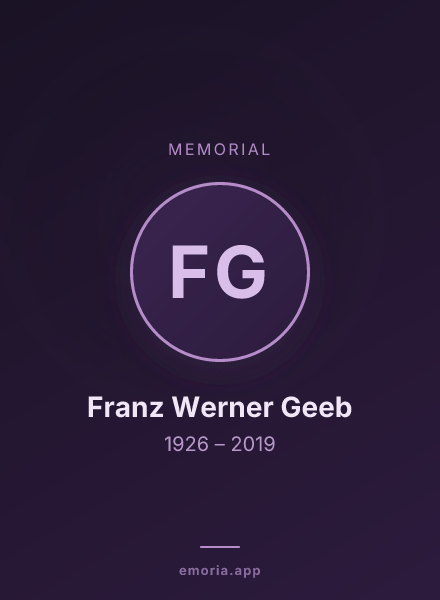 Memorial portrait of Franz Werner Geeb