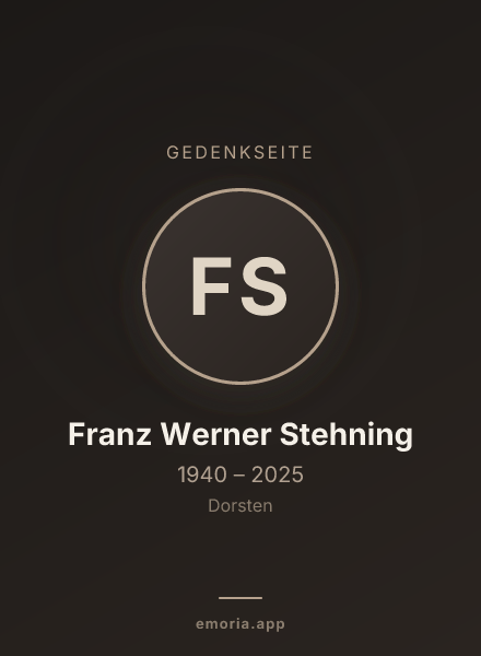 Gedenkportrait von Franz Werner Stehning