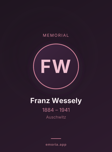 Memorial portrait of Franz Wessely