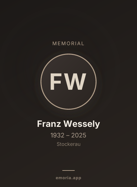 Memorial portrait of Franz Wessely