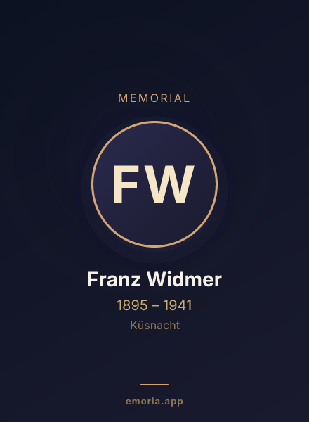 Memorial portrait of Franz Widmer