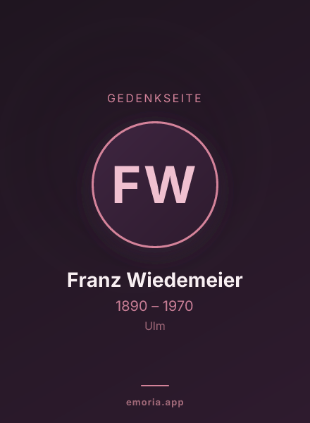 Gedenkportrait von Franz Wiedemeier