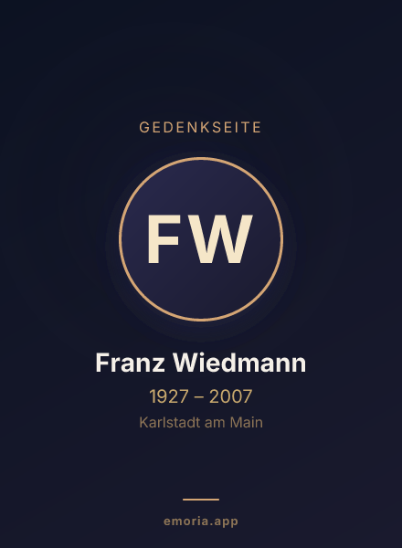 Gedenkportrait von Franz Wiedmann