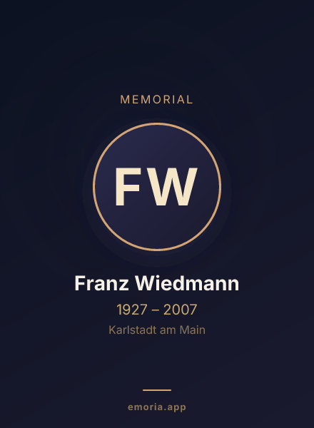 Memorial portrait of Franz Wiedmann