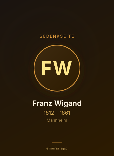 Gedenkportrait von Franz Wigand