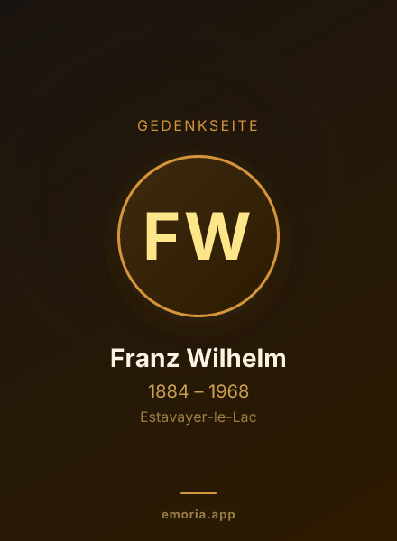 Gedenkportrait von Franz Wilhelm