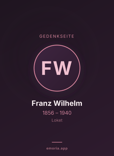 Gedenkportrait von Franz Wilhelm