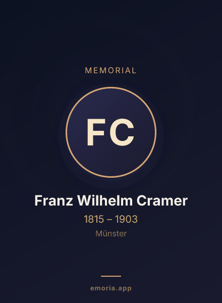 Memorial portrait of Franz Wilhelm Cramer