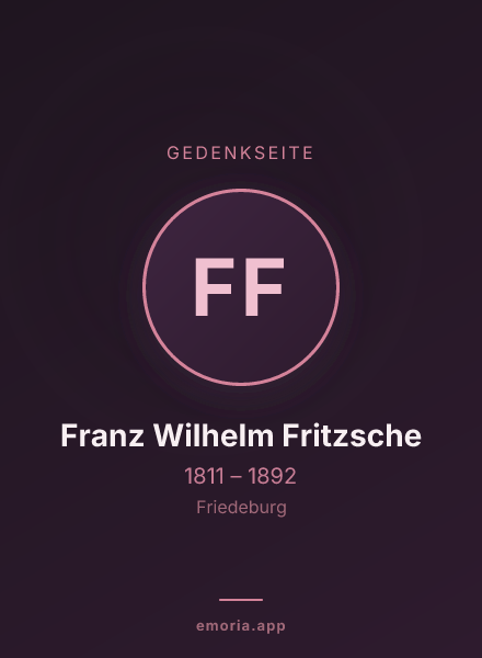 Gedenkportrait von Franz Wilhelm Fritzsche