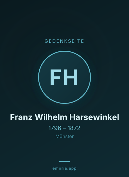 Gedenkportrait von Franz Wilhelm Harsewinkel