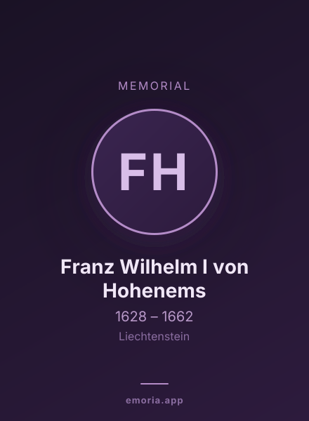 Memorial portrait of Franz Wilhelm I von Hohenems