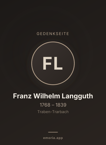 Gedenkportrait von Franz Wilhelm Langguth