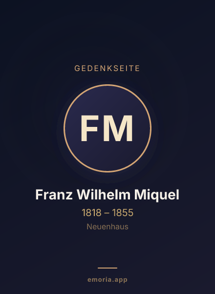 Gedenkportrait von Franz Wilhelm Miquel