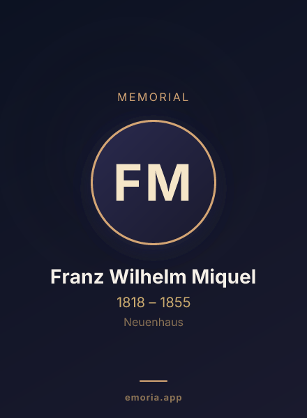 Memorial portrait of Franz Wilhelm Miquel