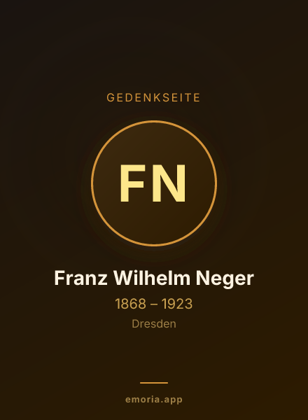 Gedenkportrait von Franz Wilhelm Neger