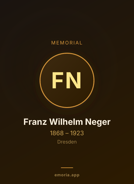 Memorial portrait of Franz Wilhelm Neger