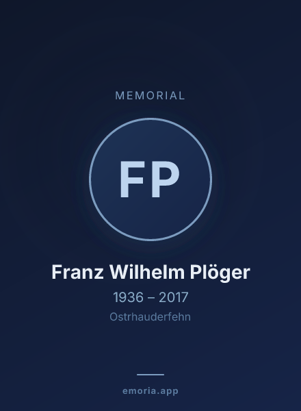 Memorial portrait of Franz Wilhelm Plöger