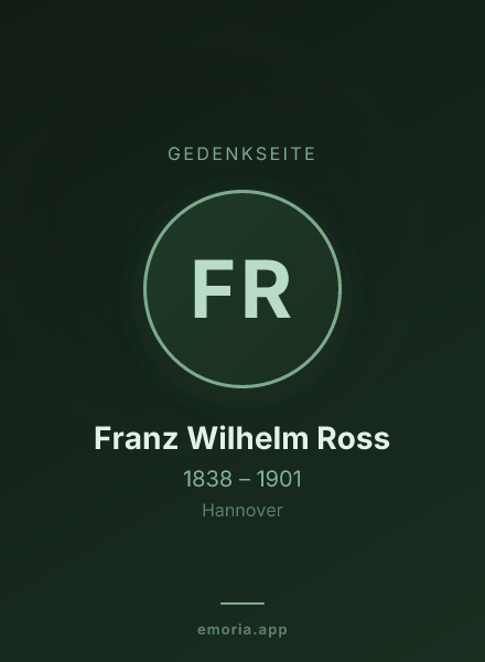 Gedenkportrait von Franz Wilhelm Ross
