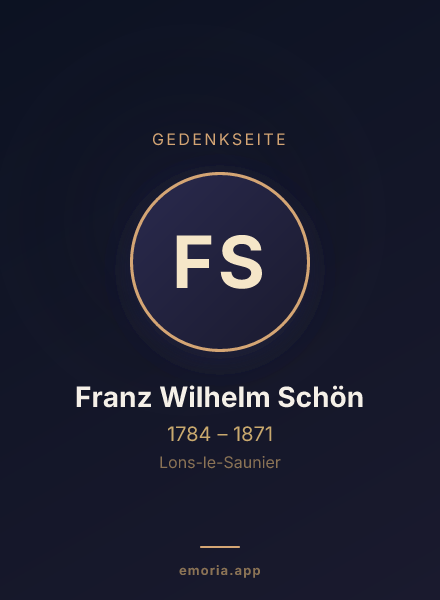 Gedenkportrait von Franz Wilhelm Schön