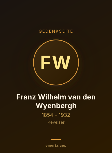 Gedenkportrait von Franz Wilhelm van den Wyenbergh