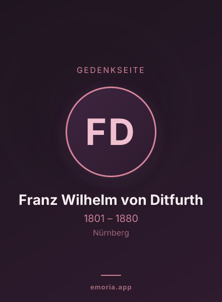 Gedenkportrait von Franz Wilhelm von Ditfurth