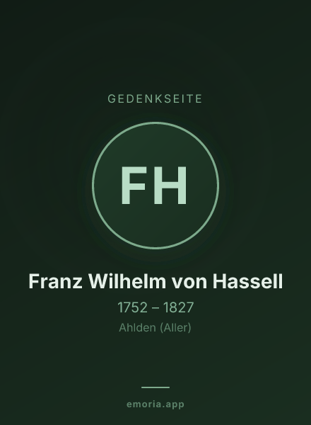 Gedenkportrait von Franz Wilhelm von Hassell