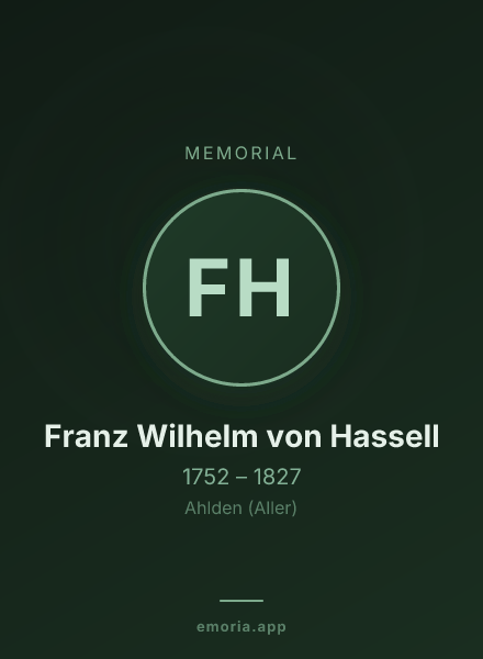 Memorial portrait of Franz Wilhelm von Hassell