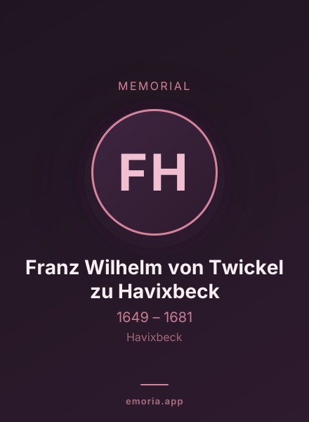 Memorial portrait of Franz Wilhelm von Twickel zu Havixbeck