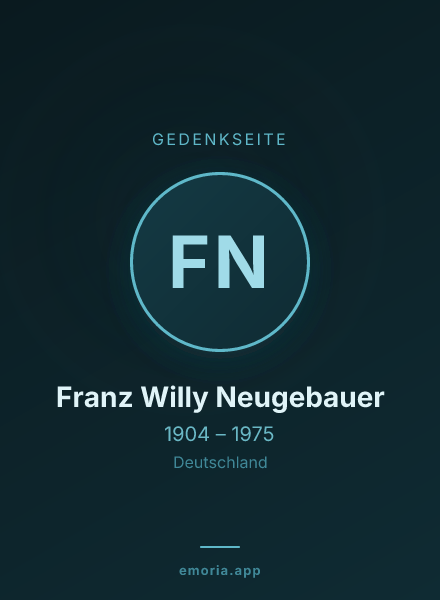 Gedenkportrait von Franz Willy Neugebauer
