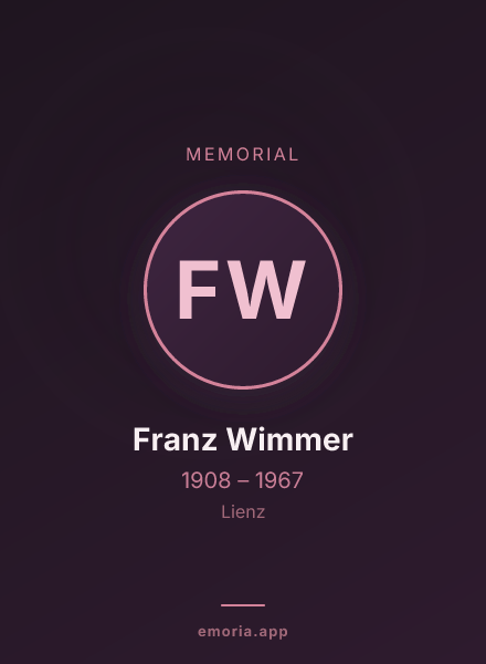 Memorial portrait of Franz Wimmer
