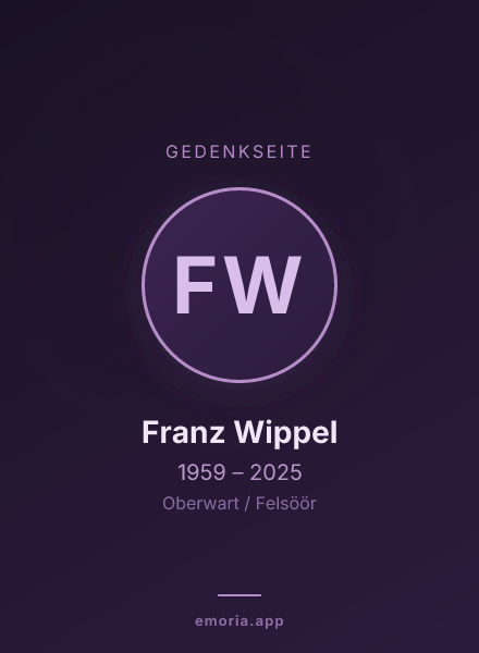 Gedenkportrait von Franz Wippel