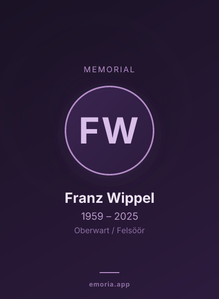Memorial portrait of Franz Wippel